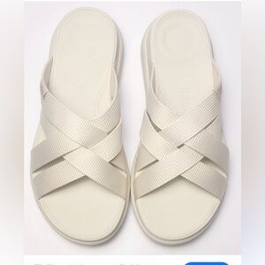 Elegant Cream Crisscross Sandals